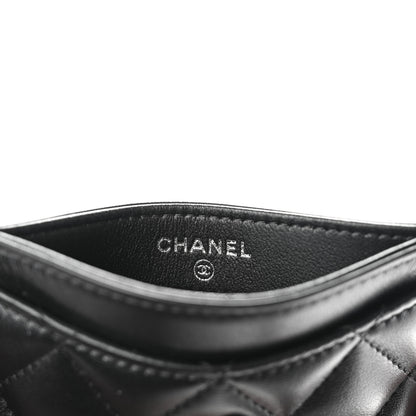 Chanel Lambskin Quilted Card Holder So Black 6 of 9