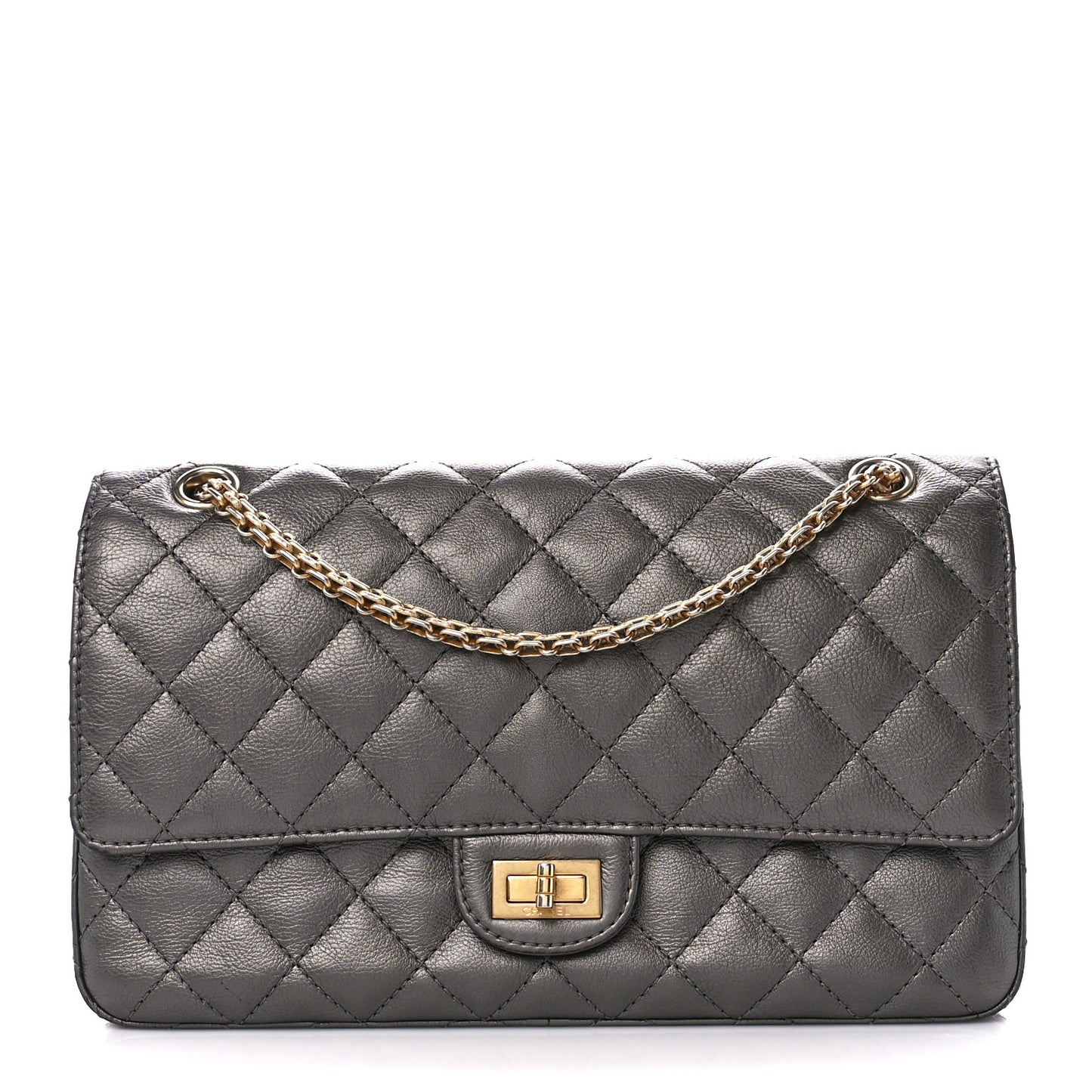 Metallic Calfskin Quilted 2.55 Reissue 226 Flap Charcoal