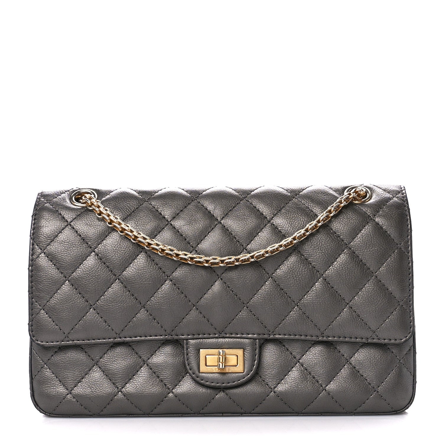 Chanel Metallic Calfskin Quilted 2.55 Reissue 226 Flap Charcoal 1 of 11