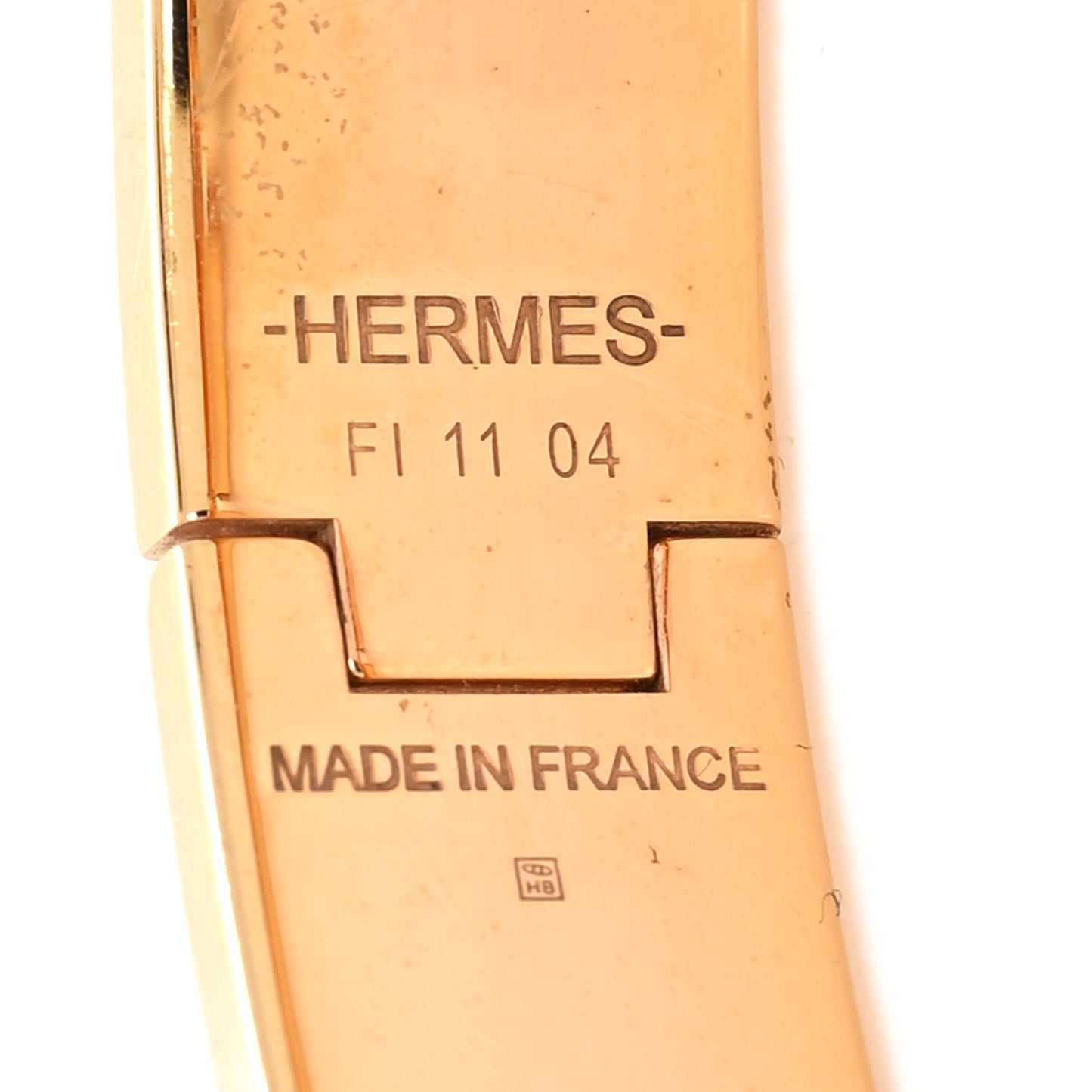 Enamel Narrow Clic Clac H Bracelet GM Rose Saumon