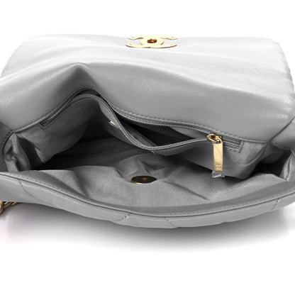 Chanel Goatskin Quilted Medium Chanel 19 Flap Grey 5 of 11