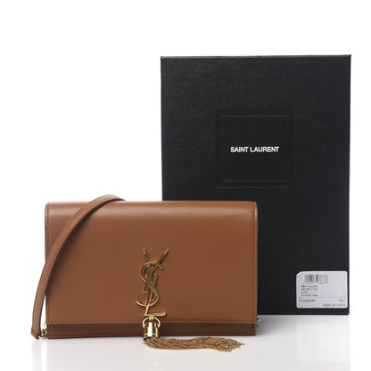 Saint Laurent Smooth Calfskin Classic Monogram Kate Tassel Chain Wallet Brown 11 of 11