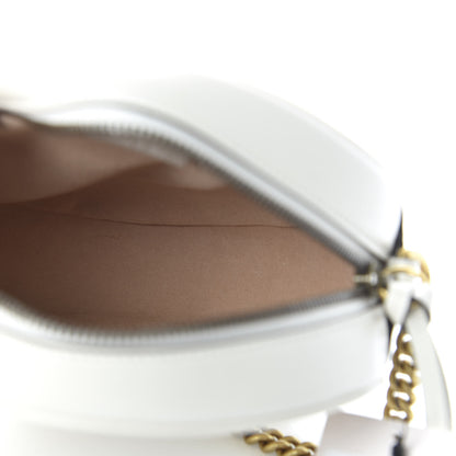 Gucci Calfskin Matelasse Mini GG Marmont Round Shoulder Bag White 5 of 10
