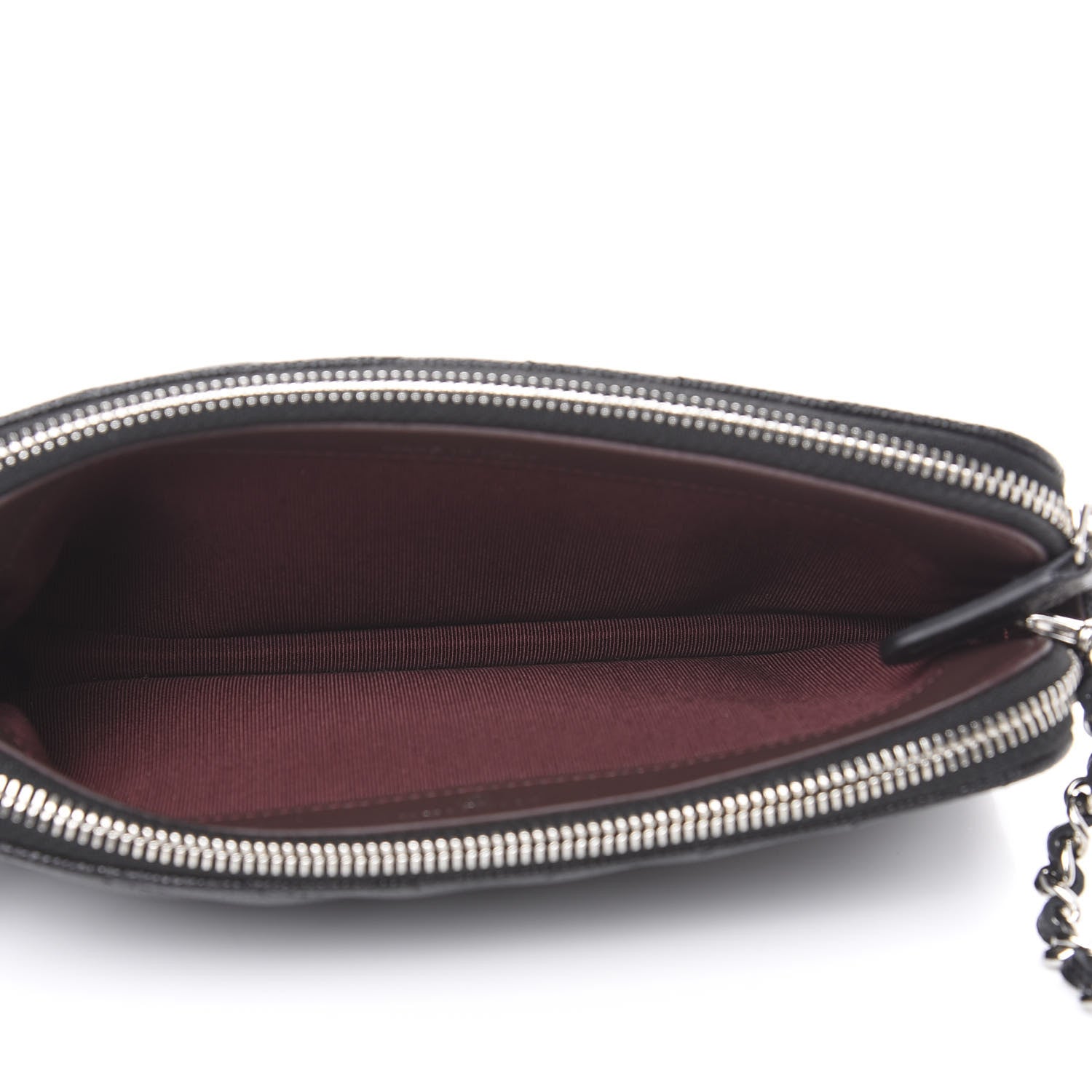 Chanel Caviar Chevron Quilted Small Clutch With Chain Black 4 of 9