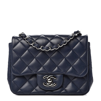 Chanel Lambskin Quilted Mini Square Flap Navy Blue 1 of 12