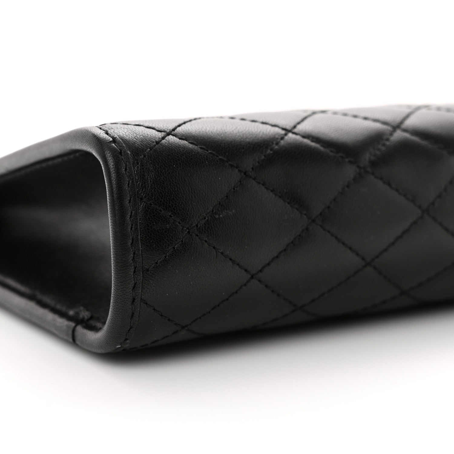 Saint Laurent Lambskin Quilted Monogram Baby Victoire Chain Clutch Bag Black 9 of 11