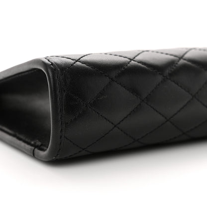 Saint Laurent Lambskin Quilted Monogram Baby Victoire Chain Clutch Bag Black 9 of 11