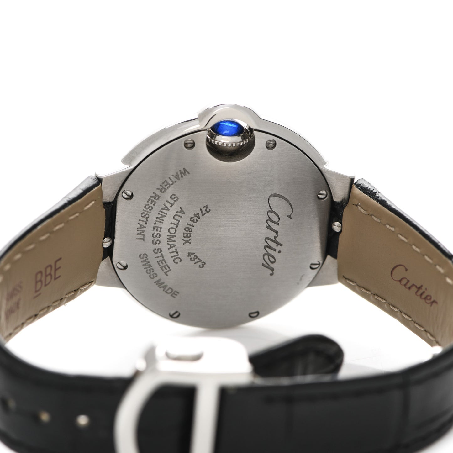 Stainless Steel Alligator 33mm Ballon Bleu De Cartier Automatic Watch