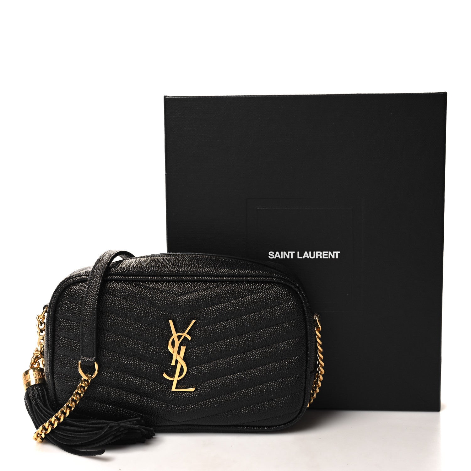 Saint Laurent Grain De Poudre Matelasse Monogram Mini Lou Camera Bag Black 11 of 11