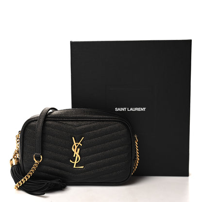 Saint Laurent Grain De Poudre Matelasse Monogram Mini Lou Camera Bag Black 11 of 11