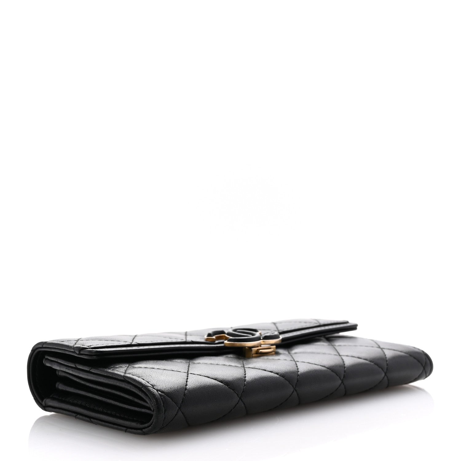 Chanel Lambskin Quilted CC Chic Gusset Wallet Black 4 of 9