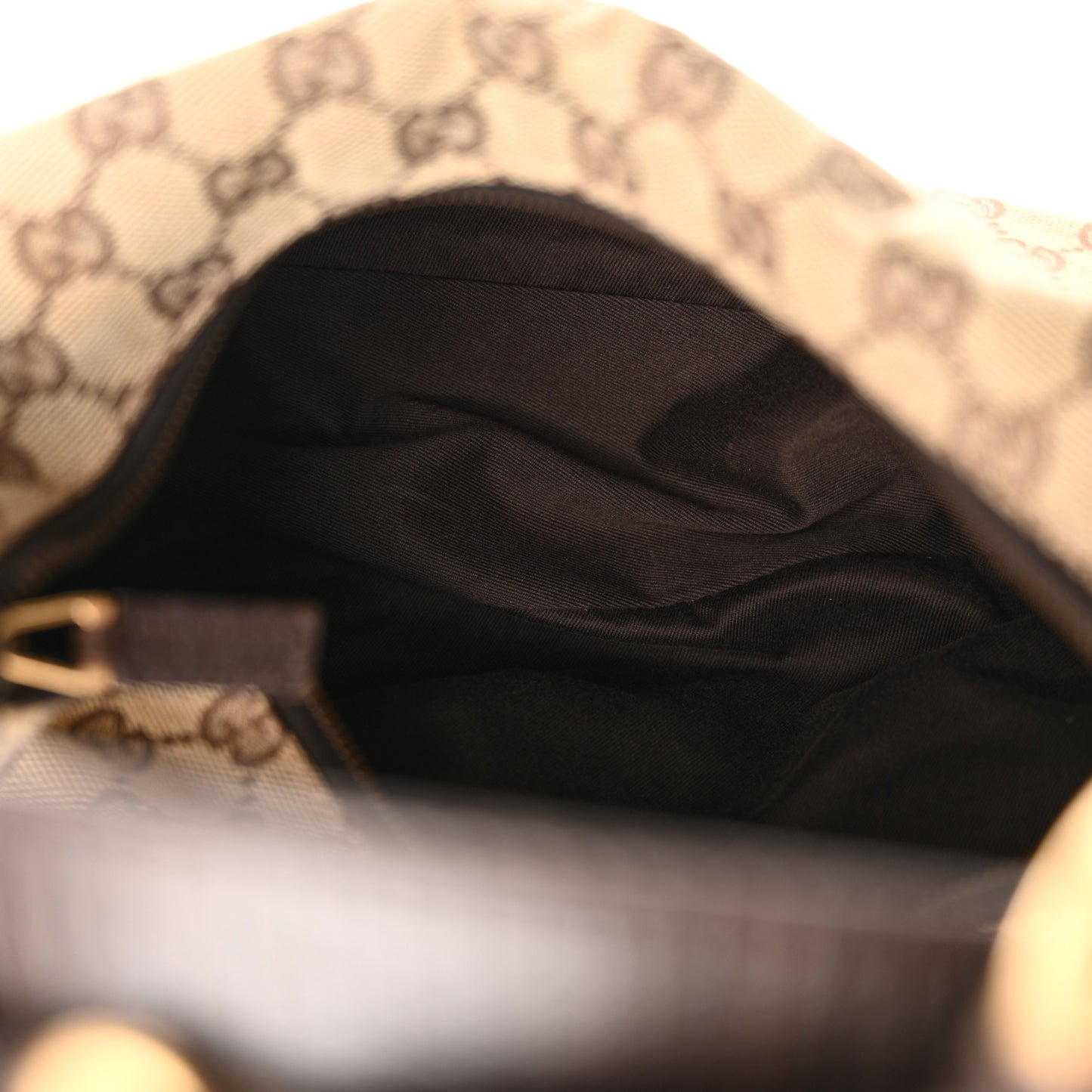 Monogram Medium Horsebit Chain Hobo Dark Brown