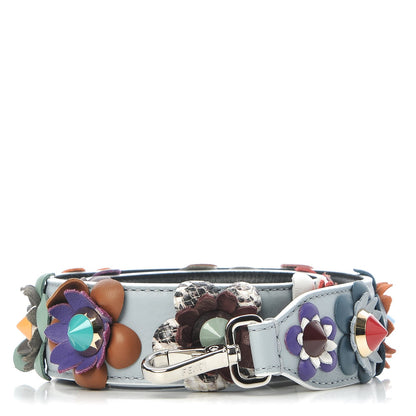Fendi Vitello Dolce Flowerland Studded Strap You Polvere Black Multicolor 1 of 5