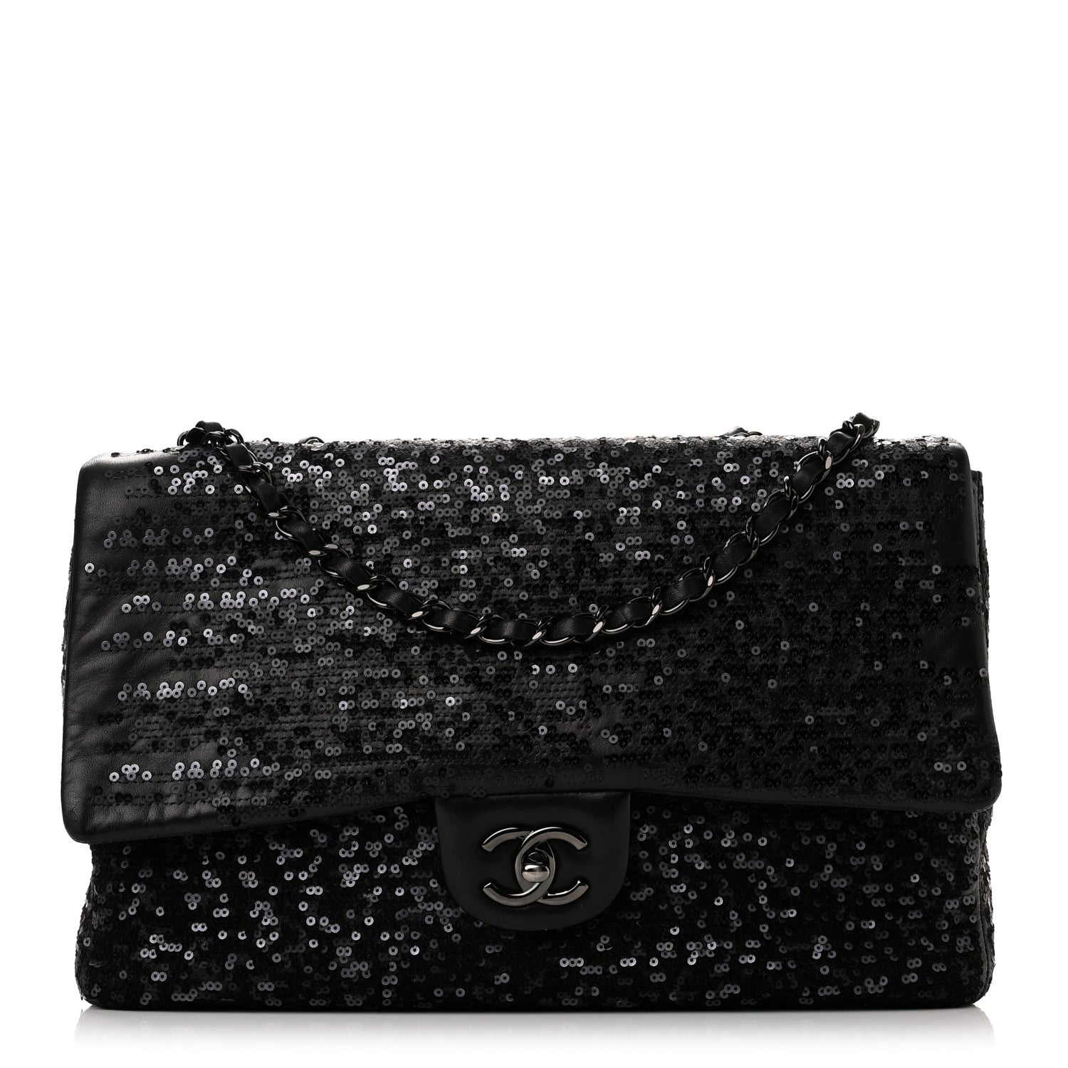 Chanel Sequin Lambskin Medium Moonlight on Water Flap Black 1 of 10