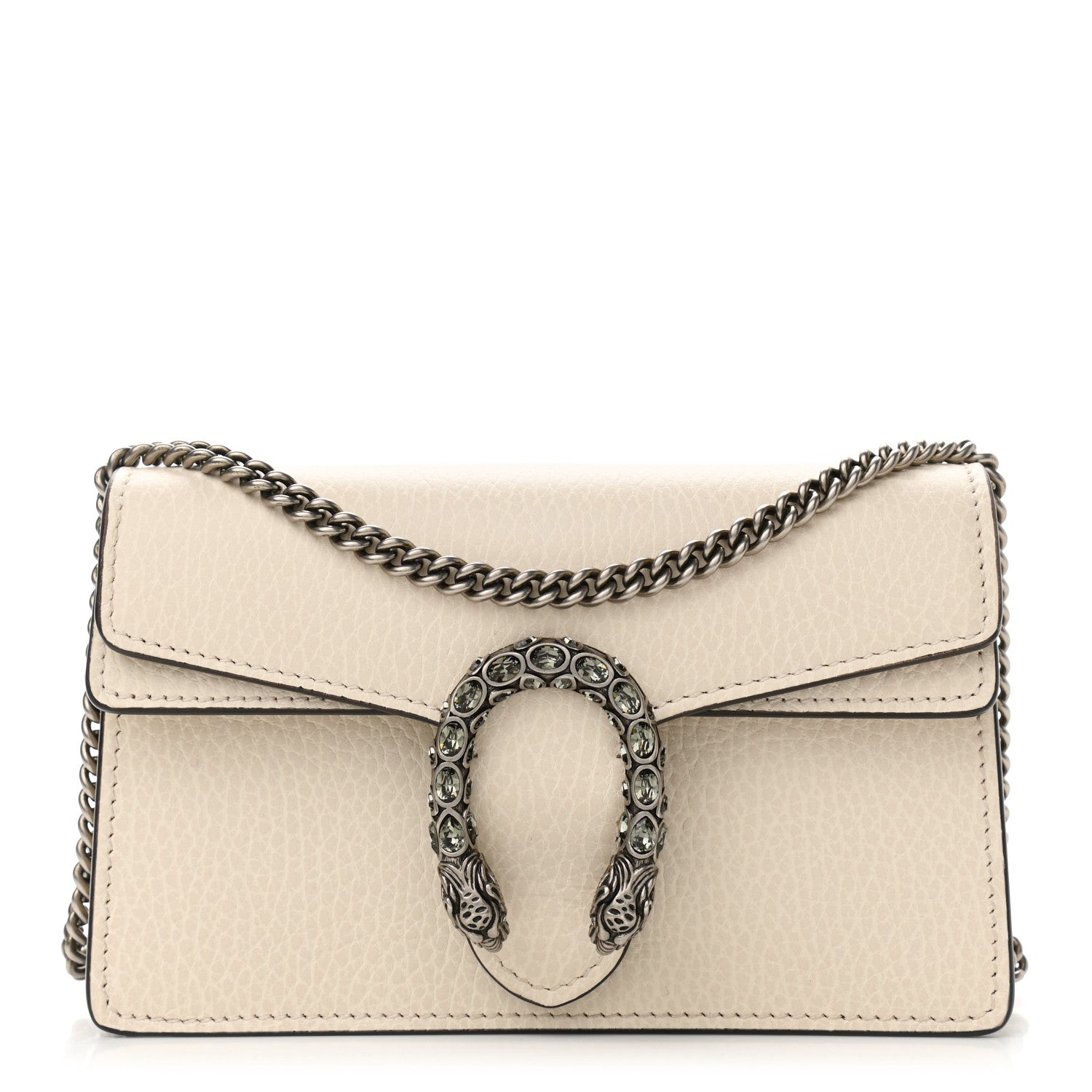 Gucci Dollar Calfskin Crystal Super Mini Dionysus Shoulder Bag Mystic White Black Diamond 1 of 10