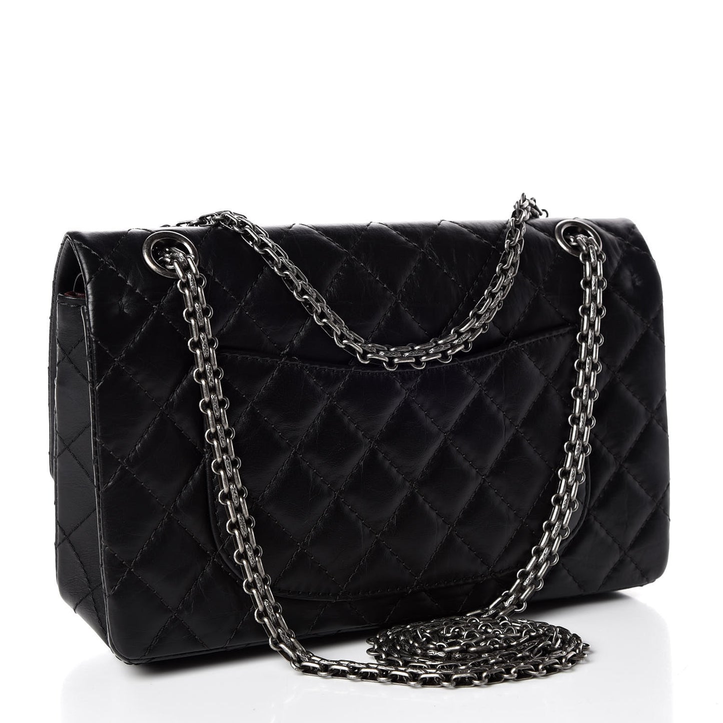 Aged Calfskin Quilted 2.55 Reissue 225 Flap Black
