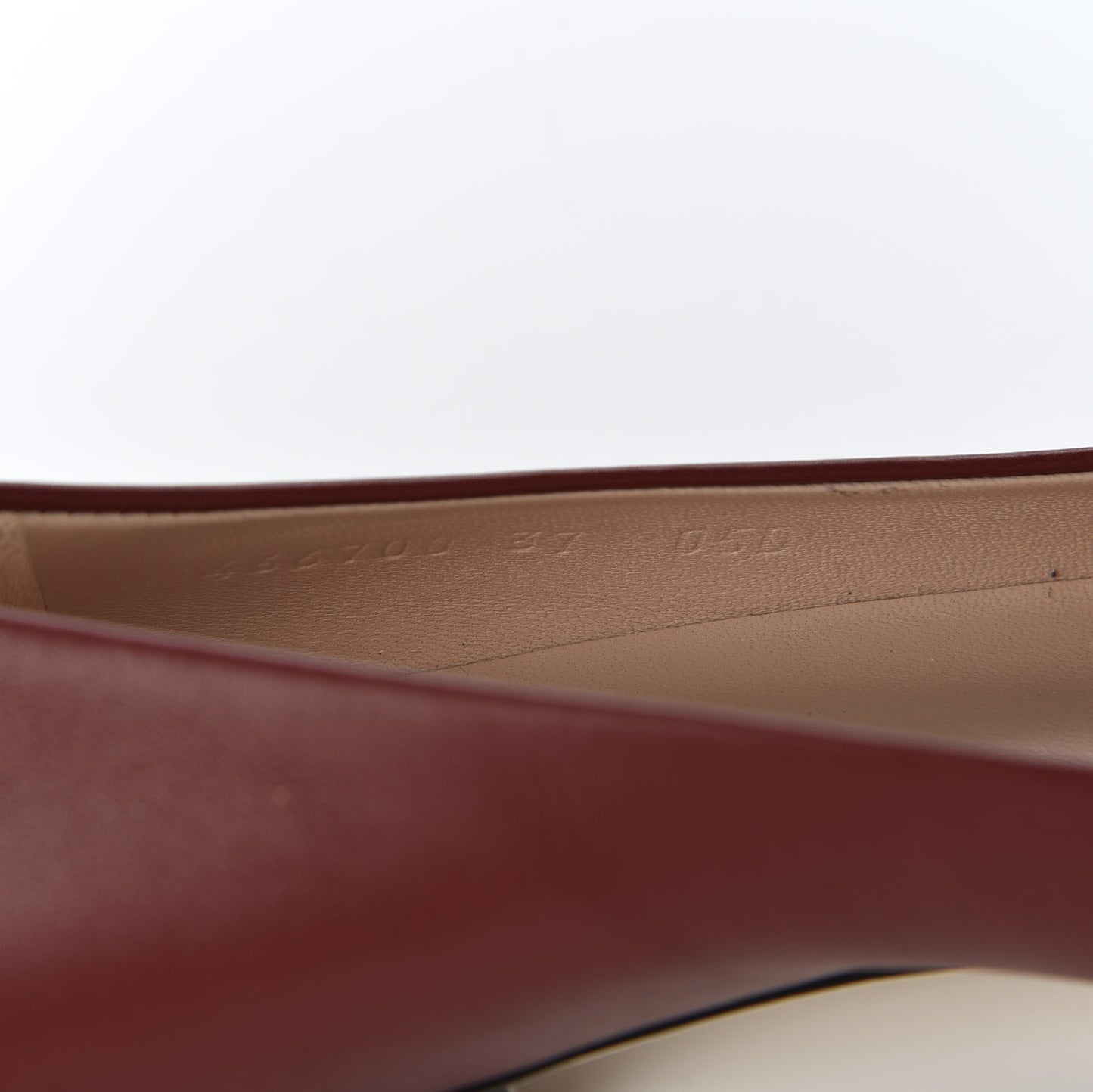 Calfskin Horsebit Ballerina Flats 37 Red