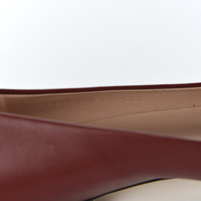 Gucci Calfskin Horsebit Ballerina Flats 37 Red 10 of 11