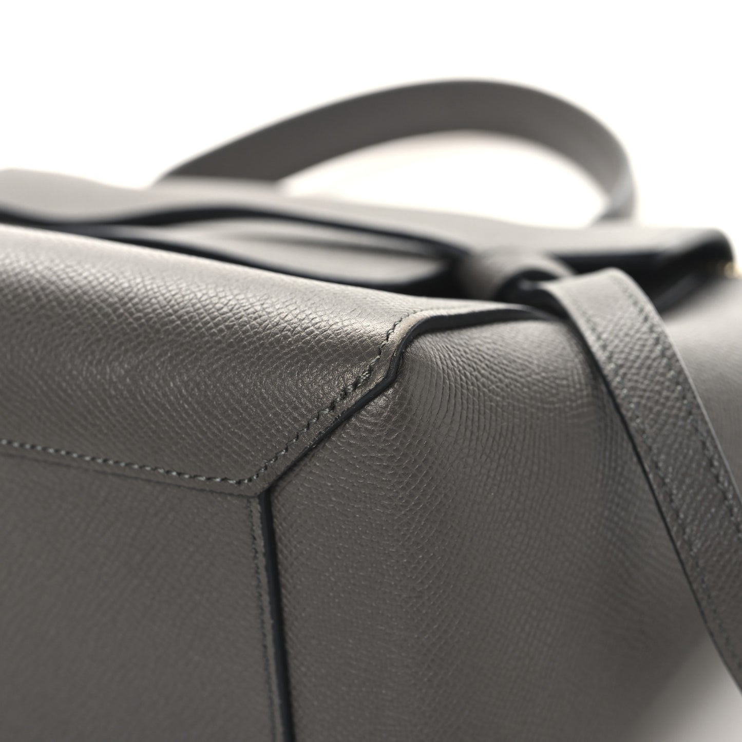 Grained Calfskin Micro Belt Bag Grey