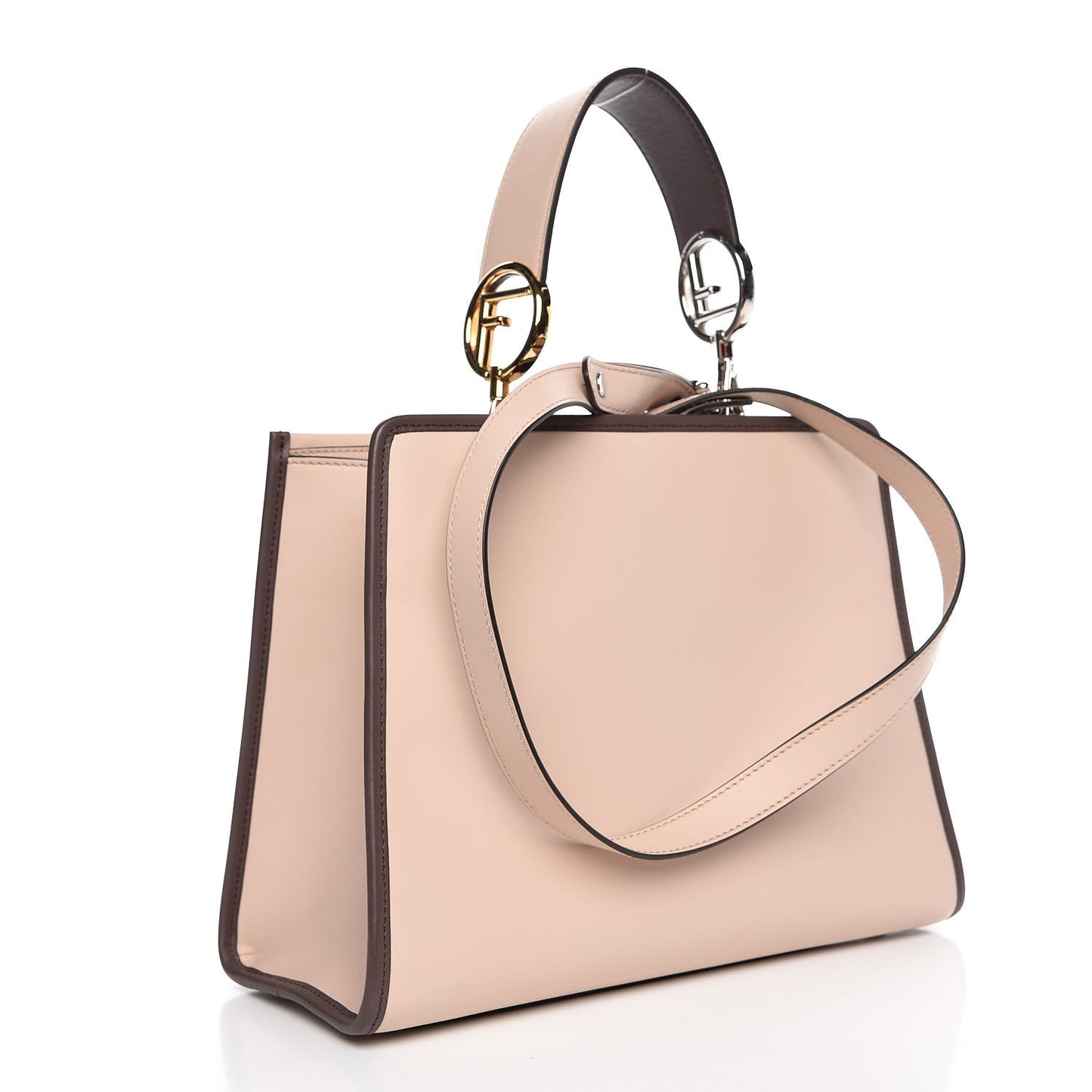 Vitello Century Opaco F is Fendi Bi-Color Small Runaway Satchel Soap Moresco