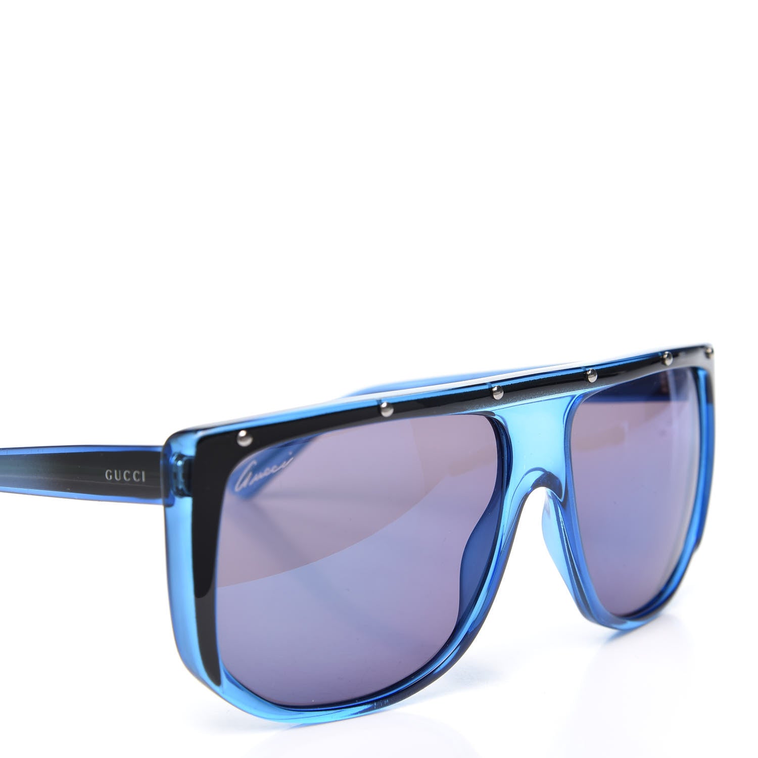 Gucci Studded Shield Sunglasses GG 3705/S Blue 7 of 8
