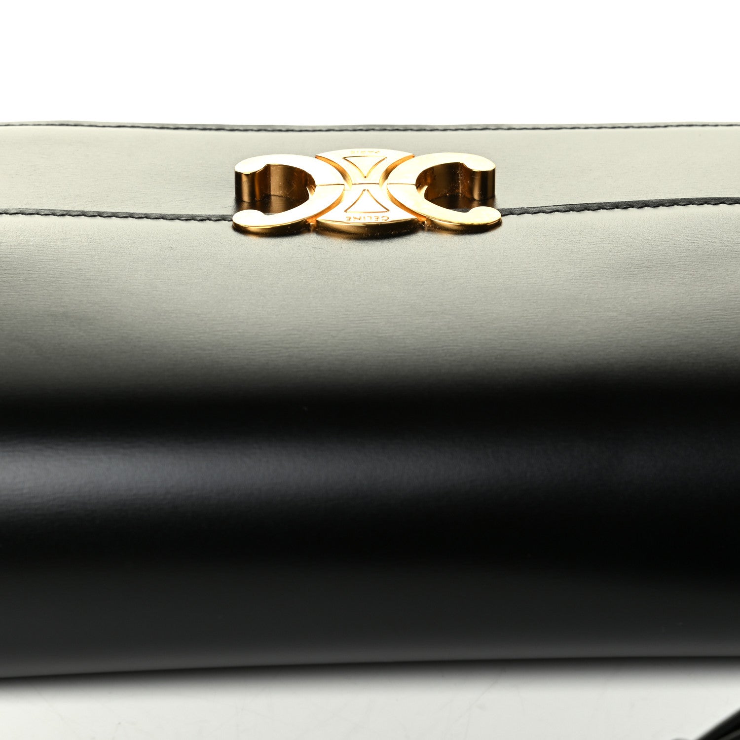 Celine Shiny Calfskin Medium Triomphe Black 5 of 6