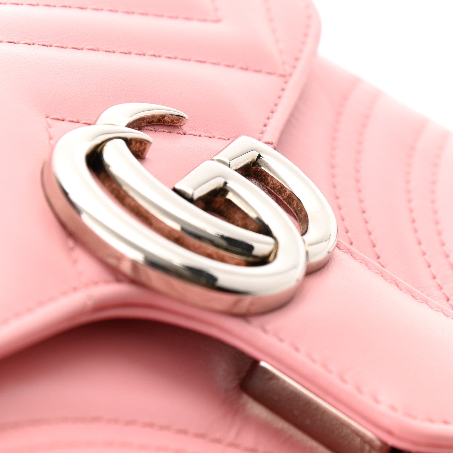 Gucci Calfskin Matelasse Mini GG Marmont Top Handle Shoulder Bag Wild Rose 11 of 11