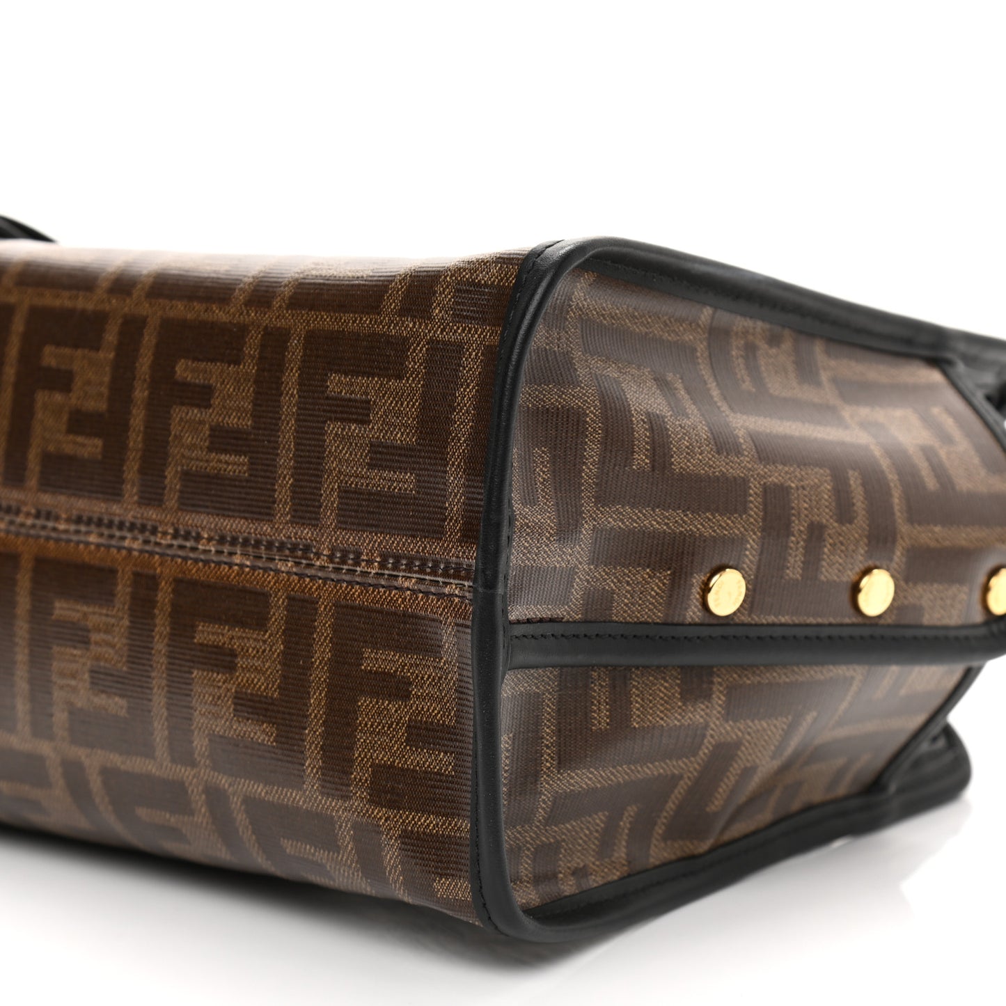 Glazed Fabric Vitello Century FF 1974 Stamp Patch Mini Peekaboo Defender Cover Mogano Panna Black