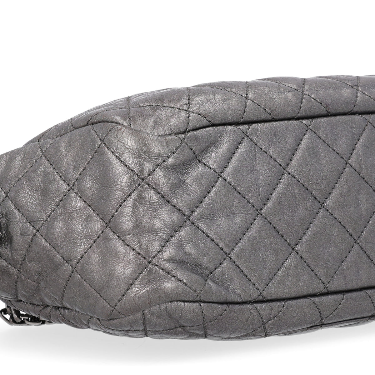 Chanel Metallic Aged Calfskin Quilted Medium Reissue Camera Case Dark Silver 8 of 9