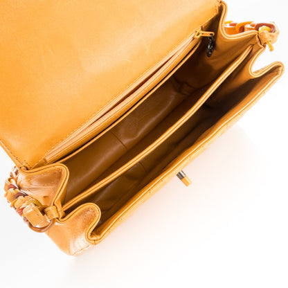 Chanel Lambskin Quilted Medium Bekko Chain Flap Mango 6 of 9