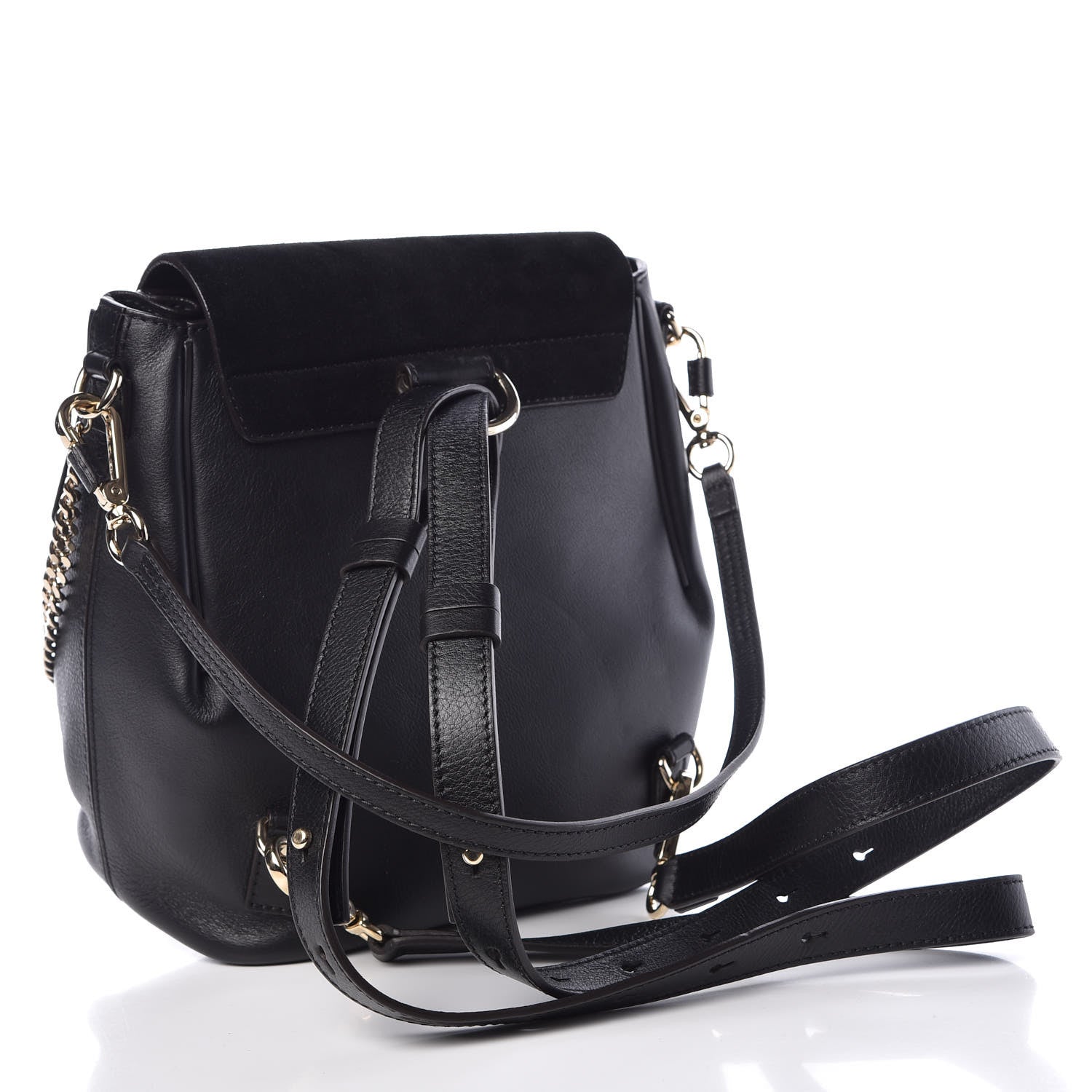 Chloe Suede Calfskin Small Faye Backpack Black 3 of 12