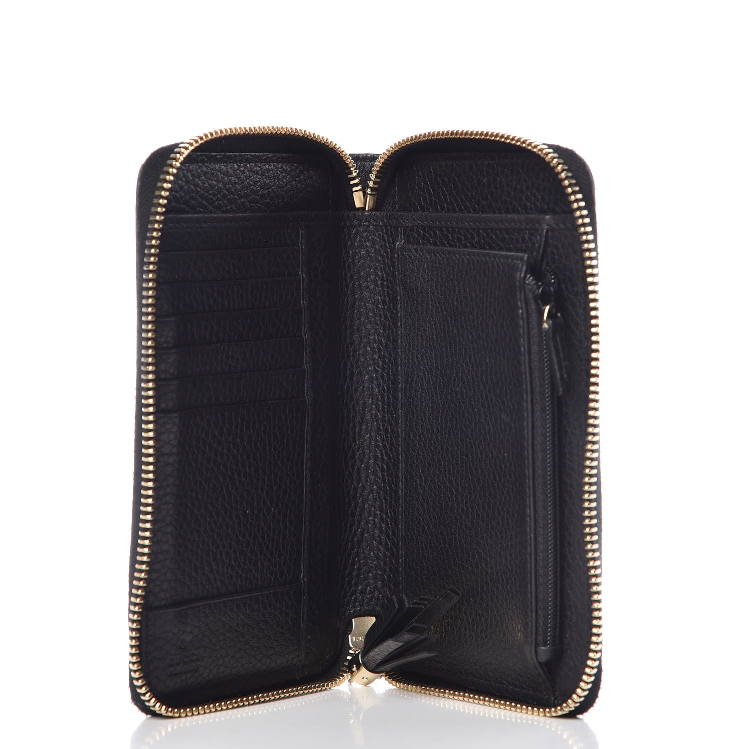 Gucci Pebbled Calfskin Medium Soho Zip Around Wallet Black 5 of 8