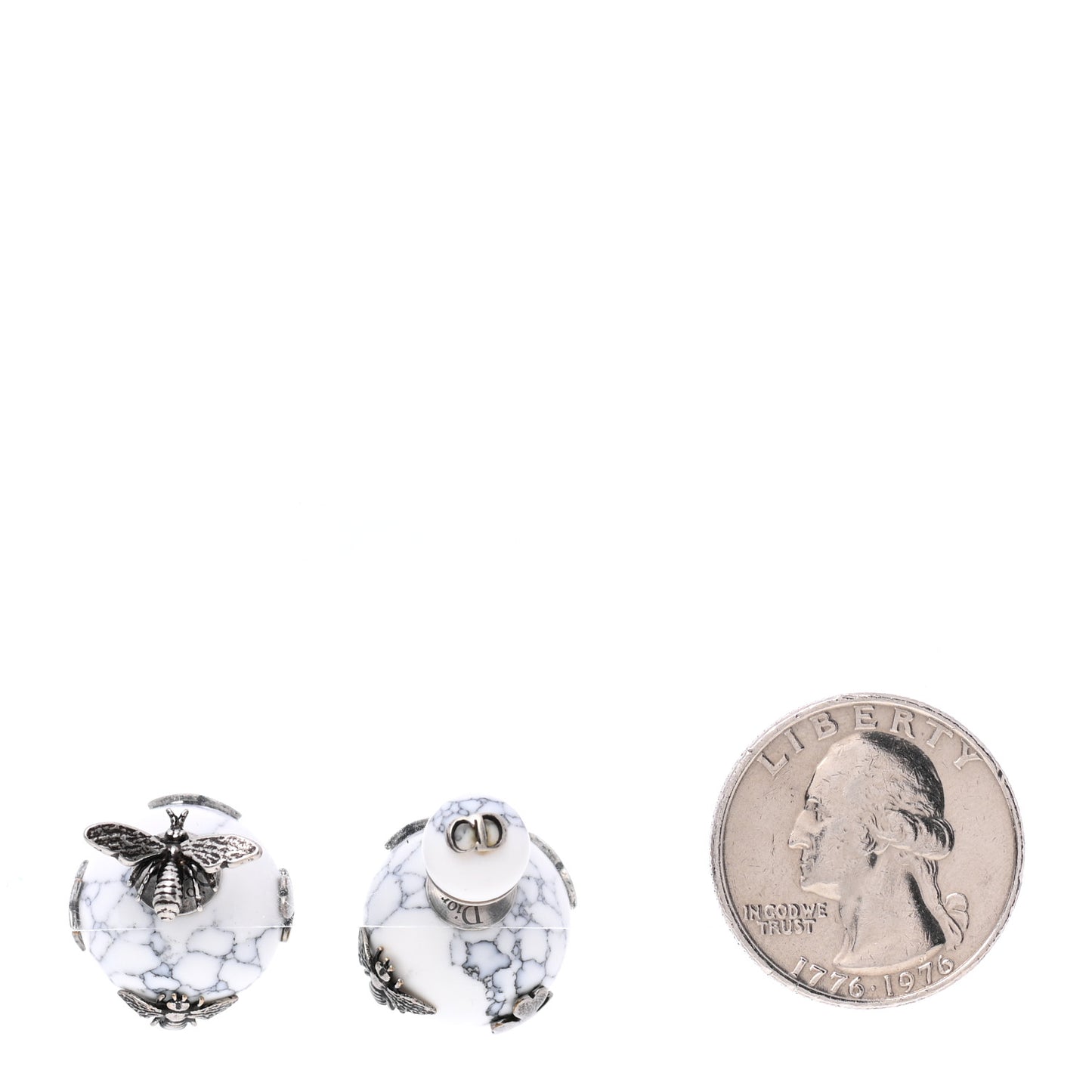 Marble Mise En Dior Tribal Bee Earrings White