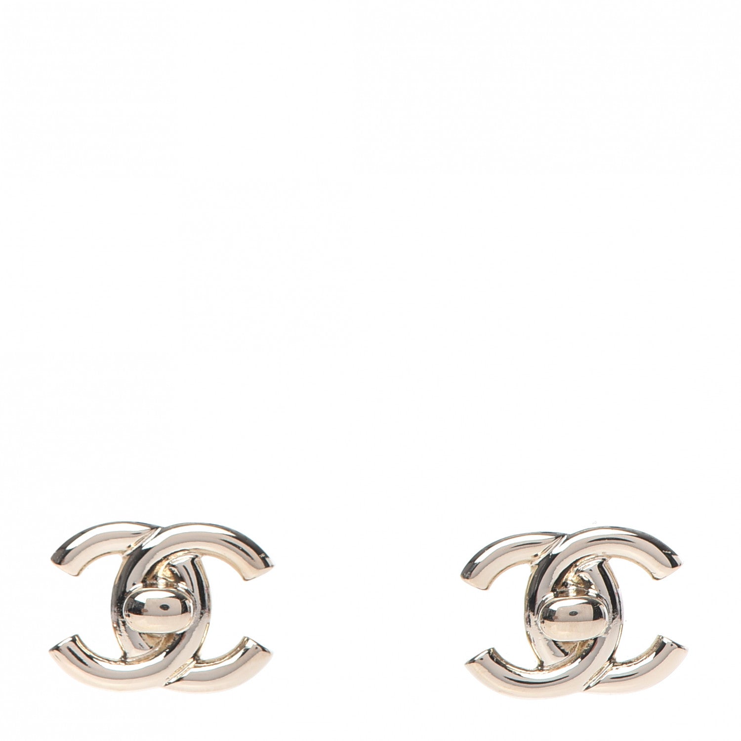 Chanel Metal CC Turnlock Earrings Gold 1 of 5