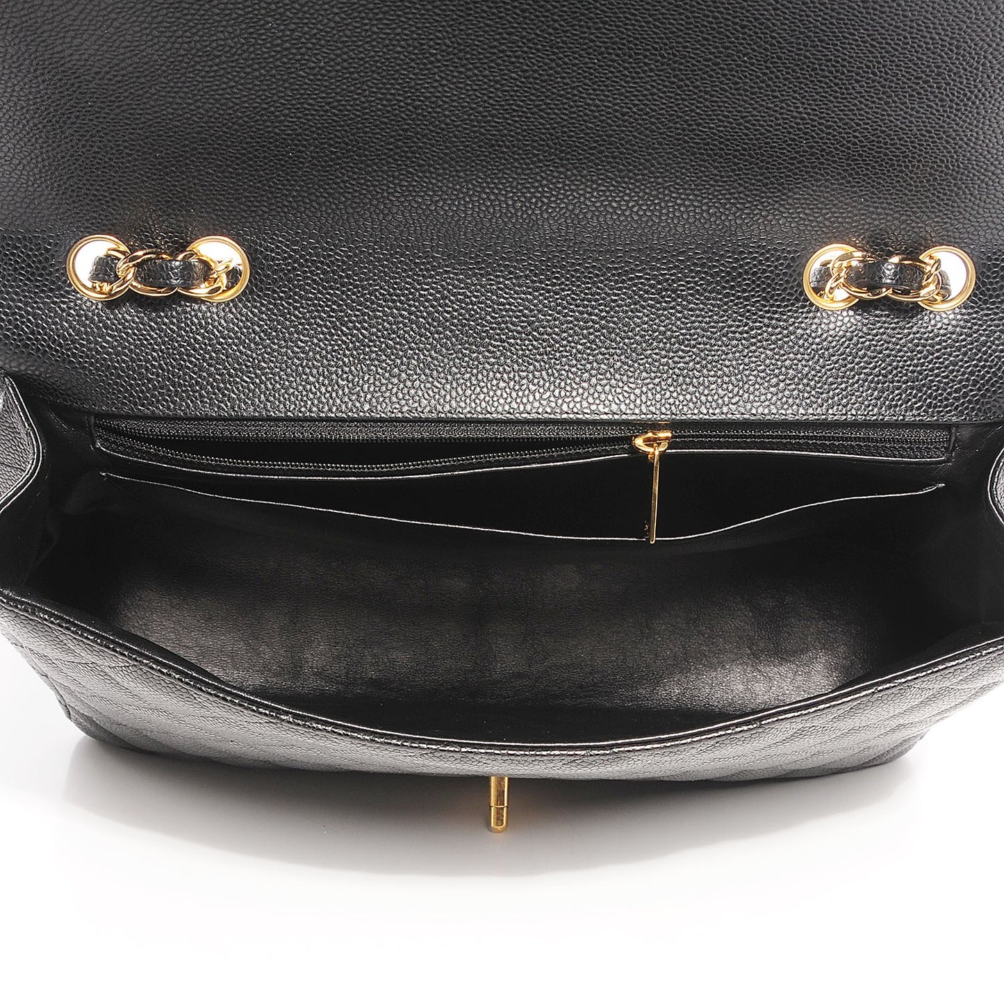 Caviar Jumbo Single Flap Black