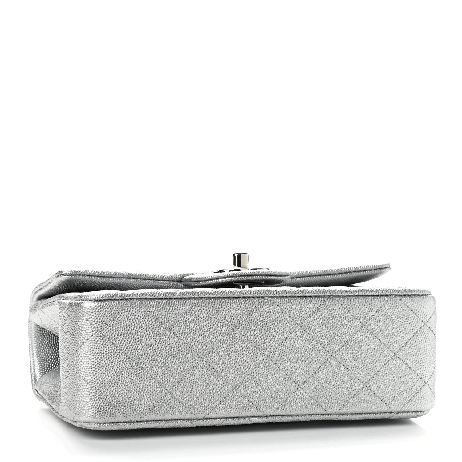 Chanel Metallic Caviar Quilted Mini Top Handle Rectangular Flap Silver 4 of 11