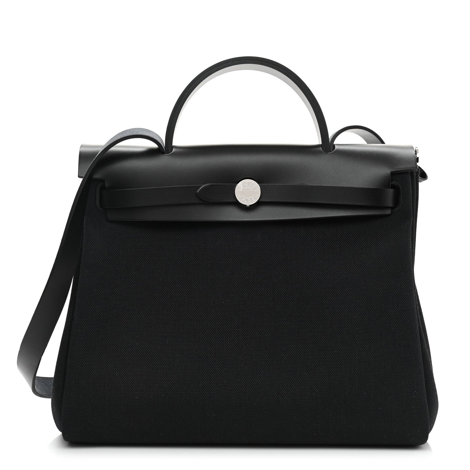 Hermes Military Toile Vache Hunter Herbag Zip Retourne 31 PM Black 3 of 11
