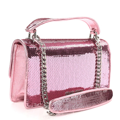 Miu Miu Paillettes Sequin Cleo Top Handle Rosa 2 of 8
