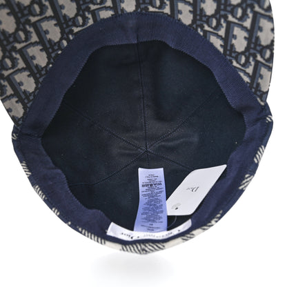 Christian Dior Polyester Cotton Check'N'Dior Oblique School Cap 57 Navy Blue 7 of 9