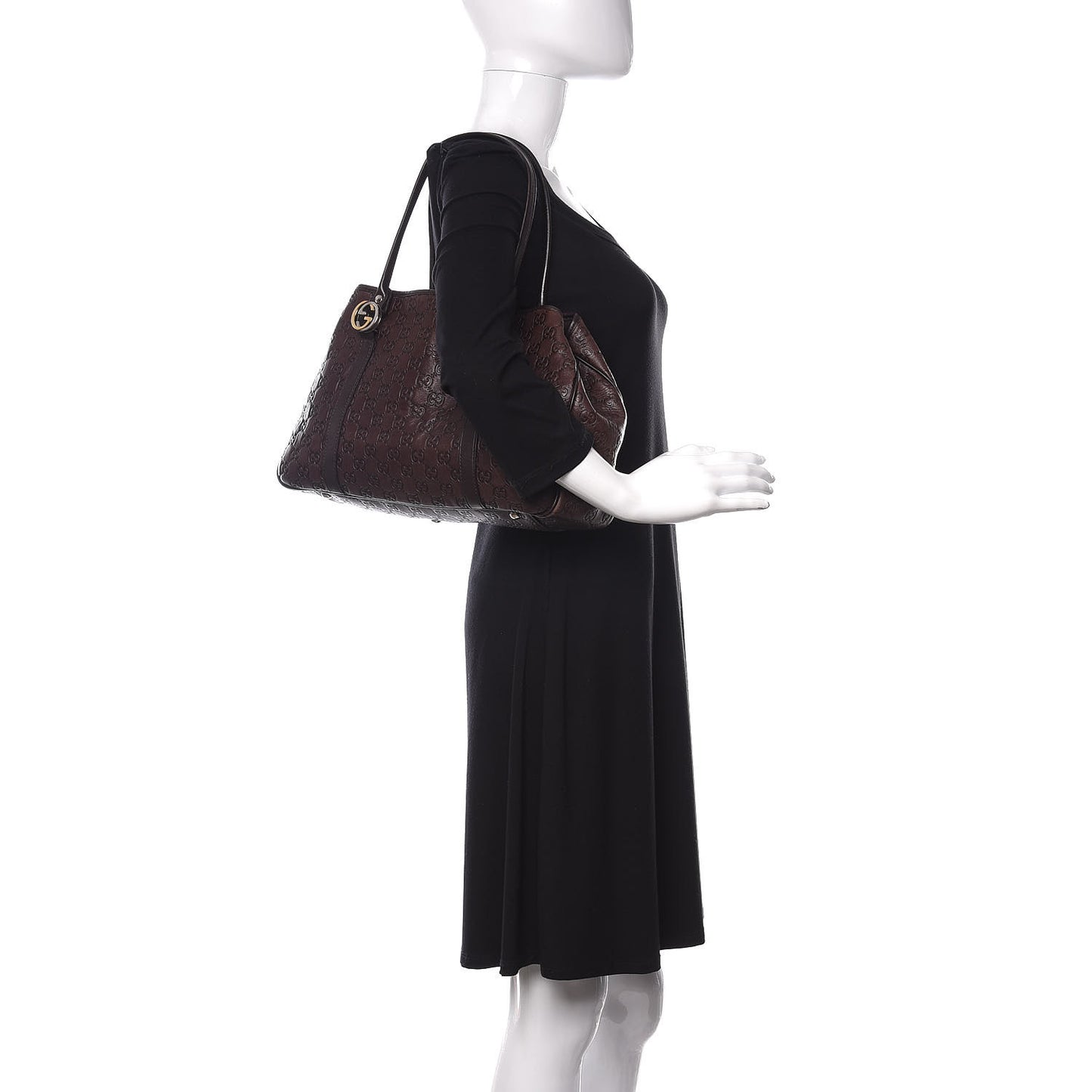 Guccissima Medium GG Twins Tote Dark Brown