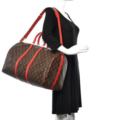 Louis Vuitton Calfskin Monogram Keepall Bandouliere 50 Coquelicot 2 of 10
