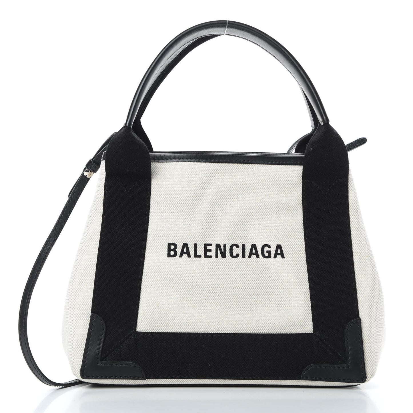Cotton Canvas Calfskin Navy Cabas XS Natural Black