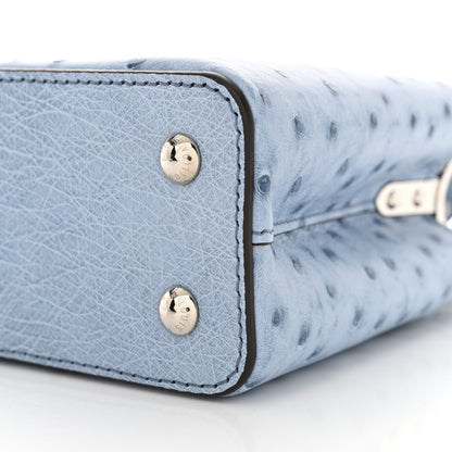 Louis Vuitton Ostrich Capucines Mini Blue Denim 10 of 11