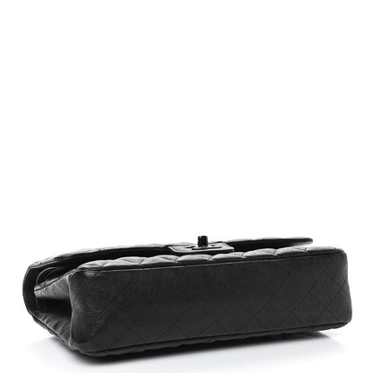 Chanel Crumpled Calfskin Quilted Medium Double Flap So Black 3 of 4