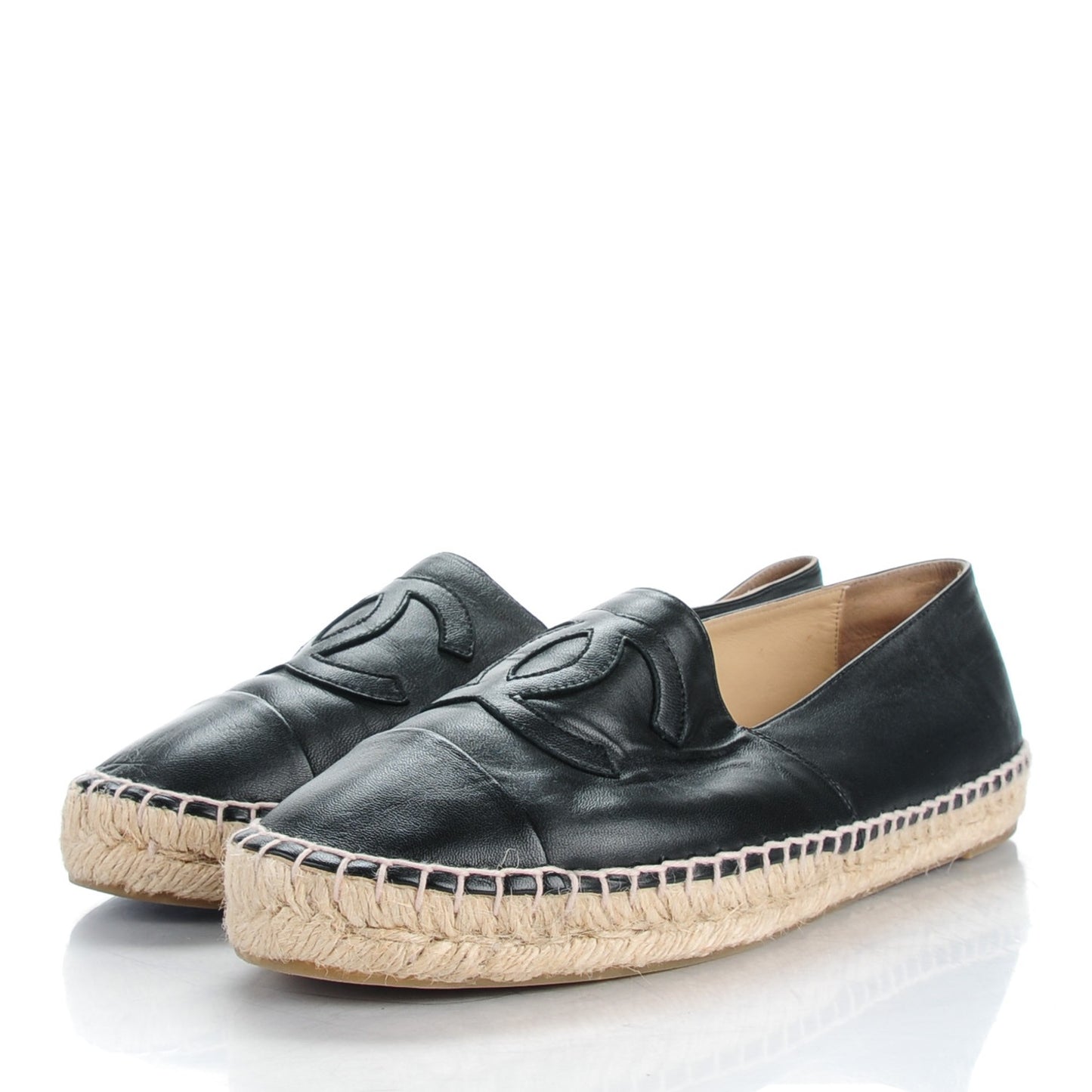Lambskin CC Espadrilles 41 Black