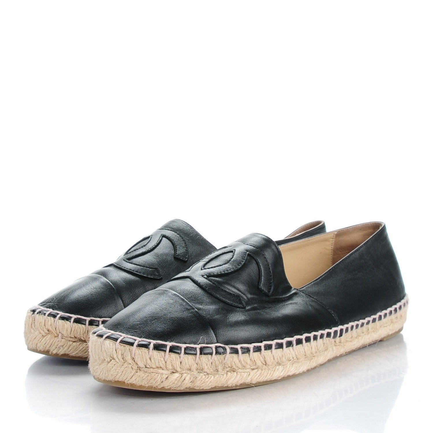 Chanel Lambskin CC Espadrilles 41 Black 3 of 12