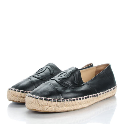 Chanel Lambskin CC Espadrilles 41 Black 3 of 12