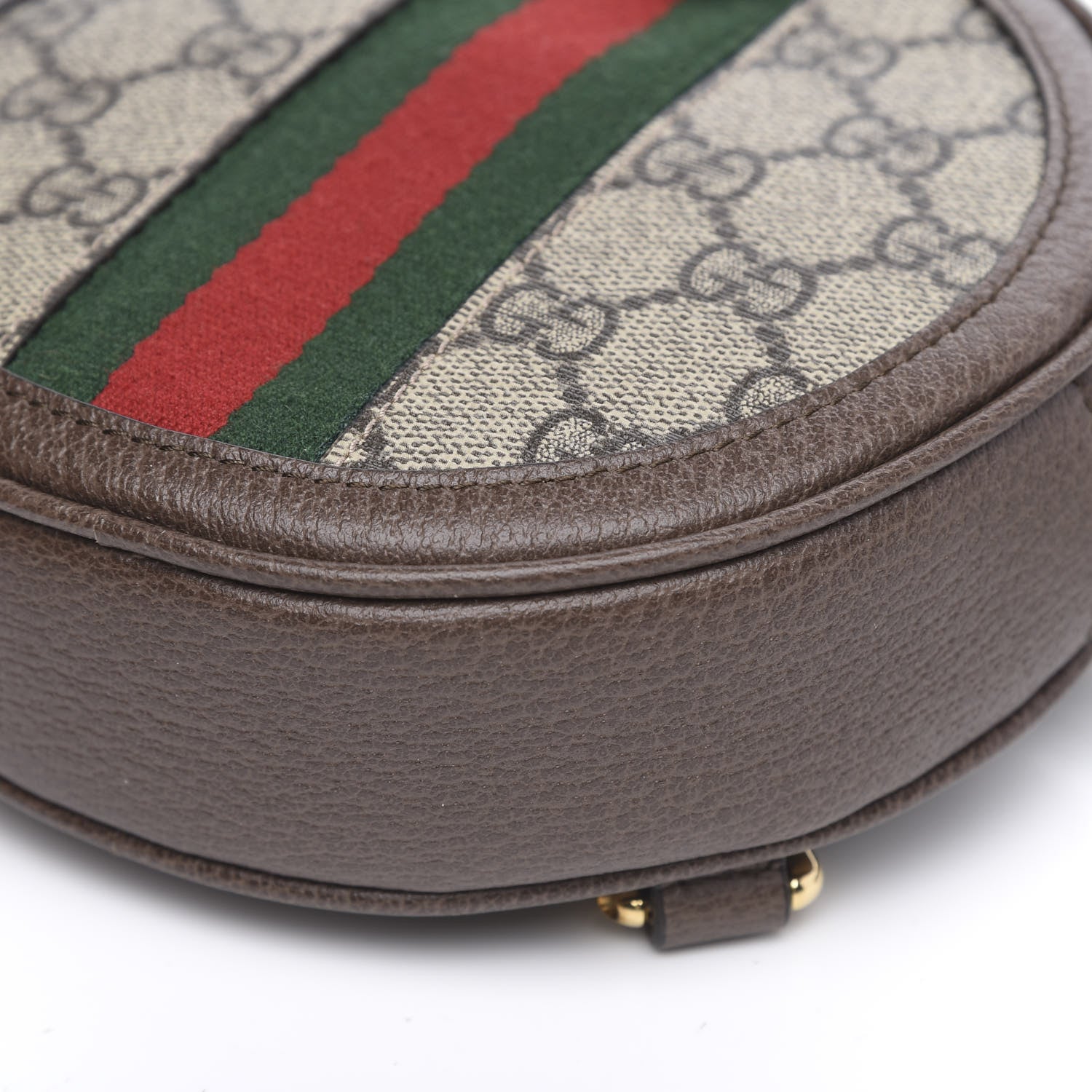 Gucci GG Supreme Monogram Web Mini Ophidia Round Backpack Brown 8 of 9