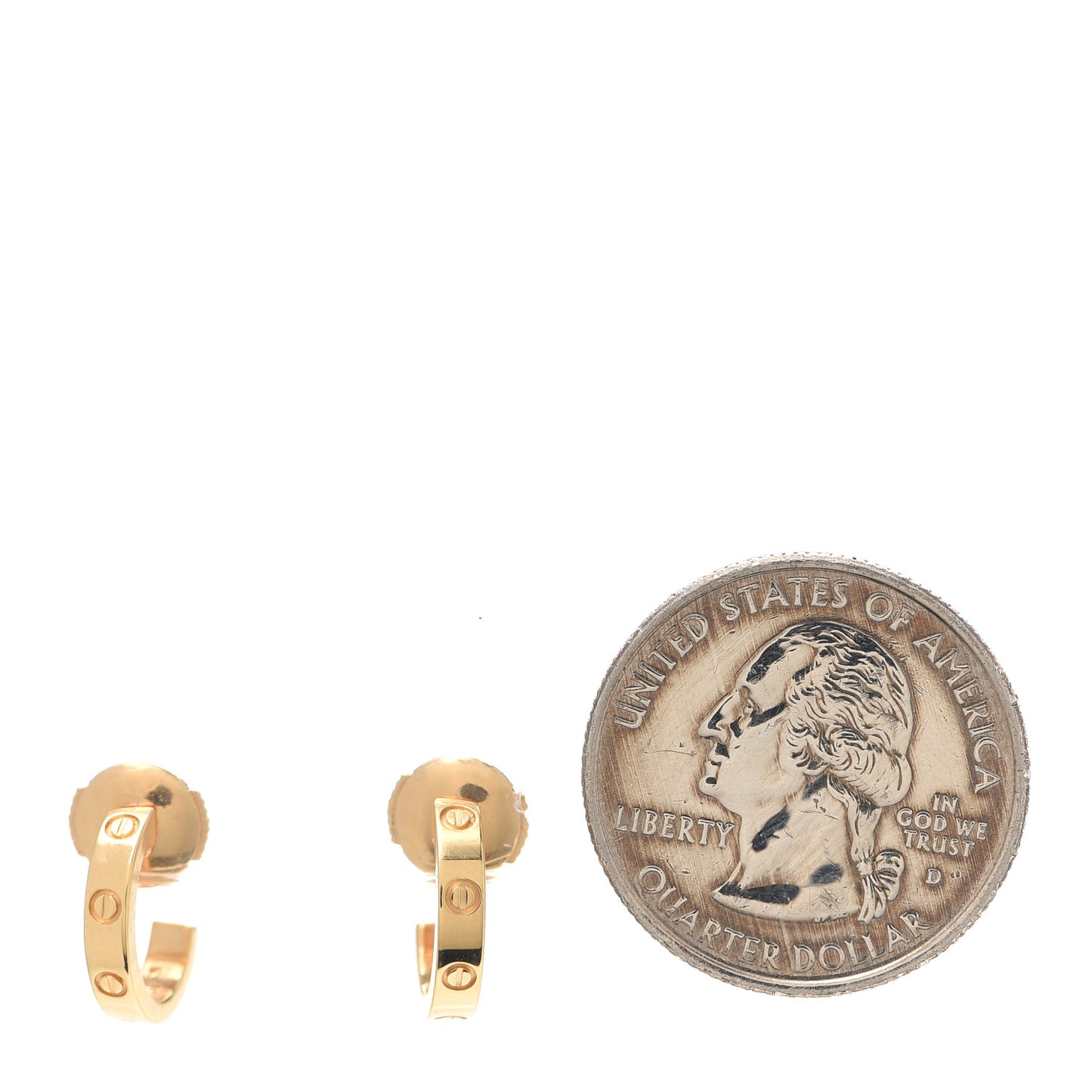 18K Yellow Gold Small LOVE Hoop Earrings