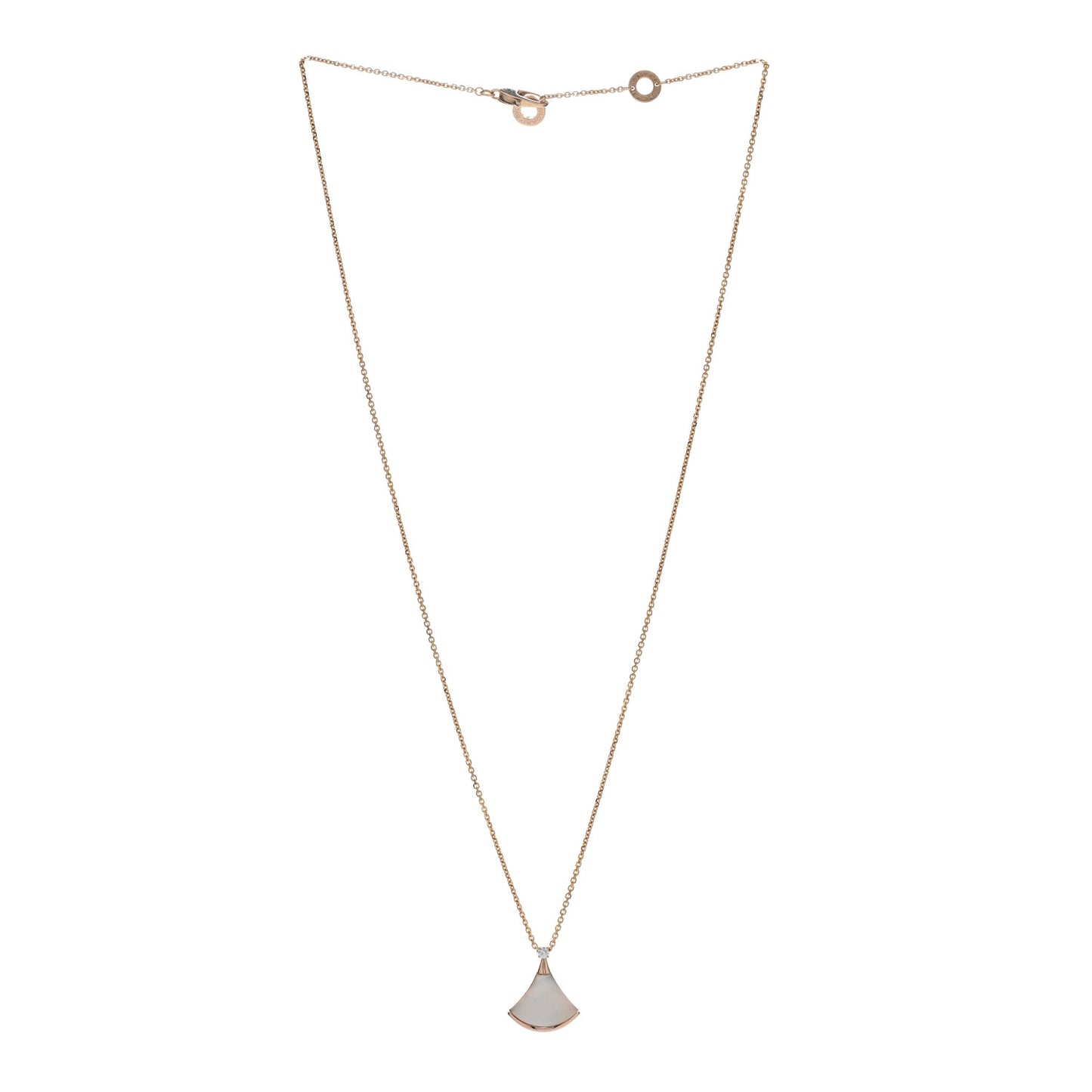 18K Rose Gold Diamond Mother of Pearl Small Divas' Dream Pendant Necklace